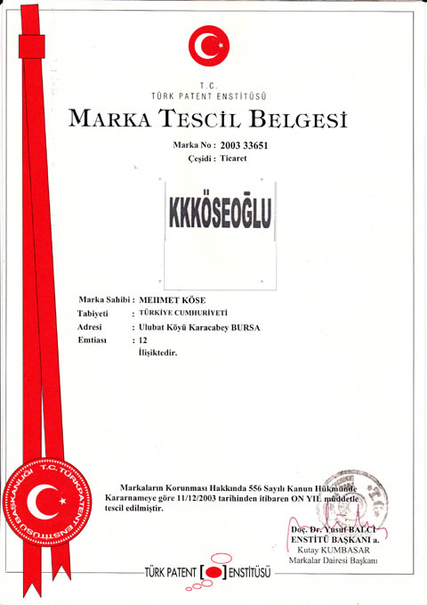 MARKA TESCİL BELGESİ